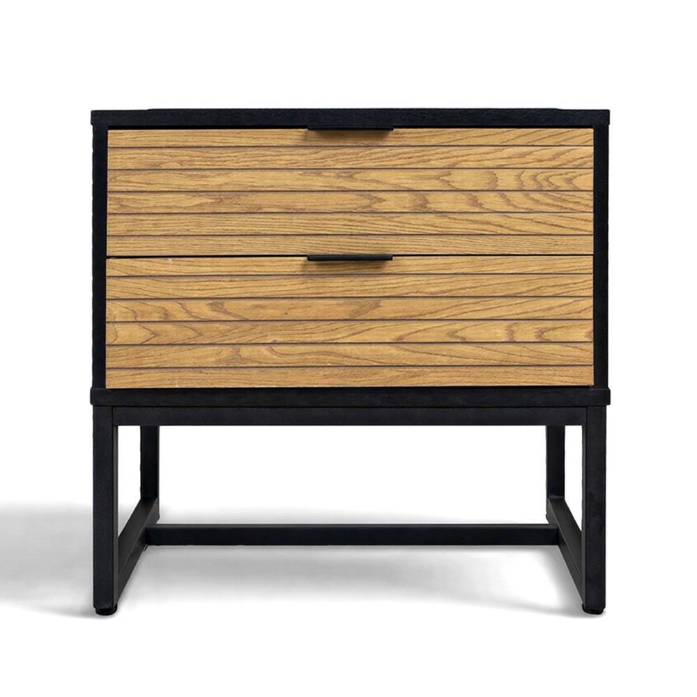 Comodino 'Line' - Rovere/Nero