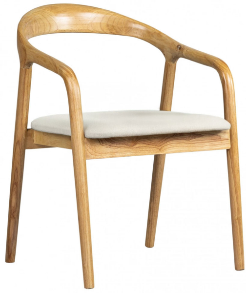 Sedia con braccioli 'Aspa' - Naturale/beige