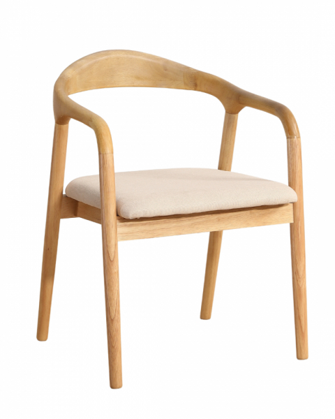 Sedia con braccioli 'Aspa' - Naturale/beige