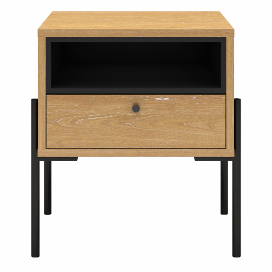 Comodino 'Punt' - Rovere/Nero