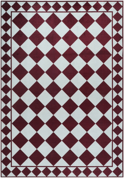 Tappeto 'Crestina' - Rosso/Bianco