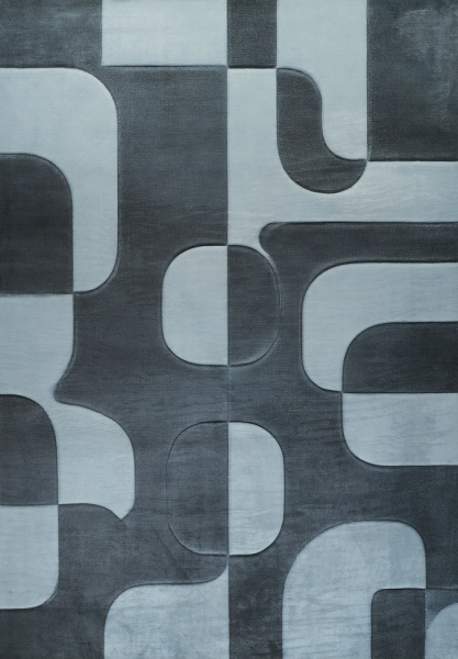 Tappeto 'Merano' - Nero/Grigio