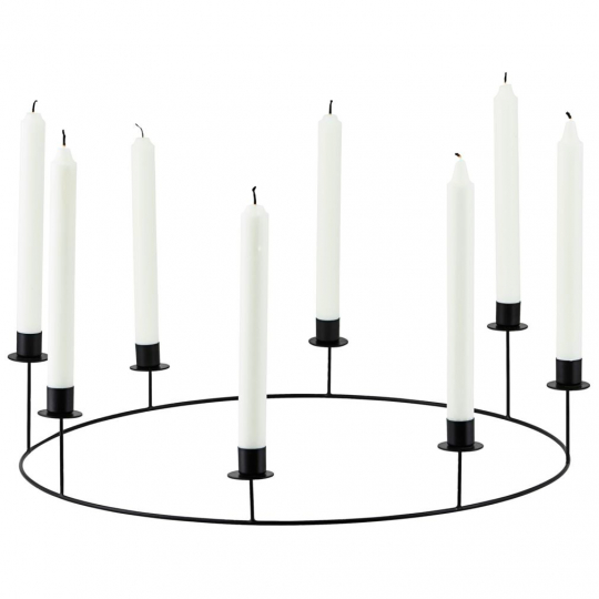 Candelabro 'Ring' L - Nero