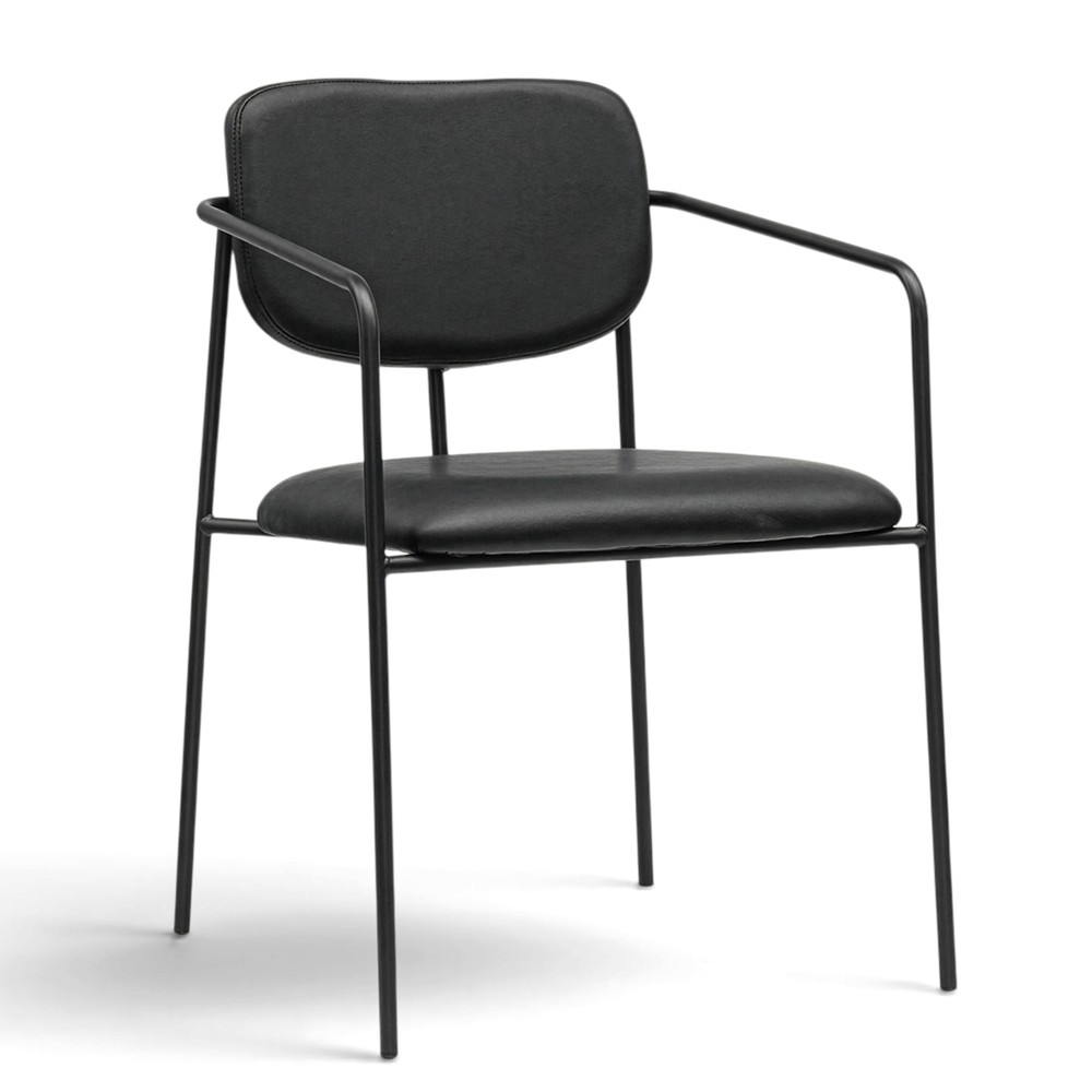 Poltrona con braccioli 'Ebba' - Nero