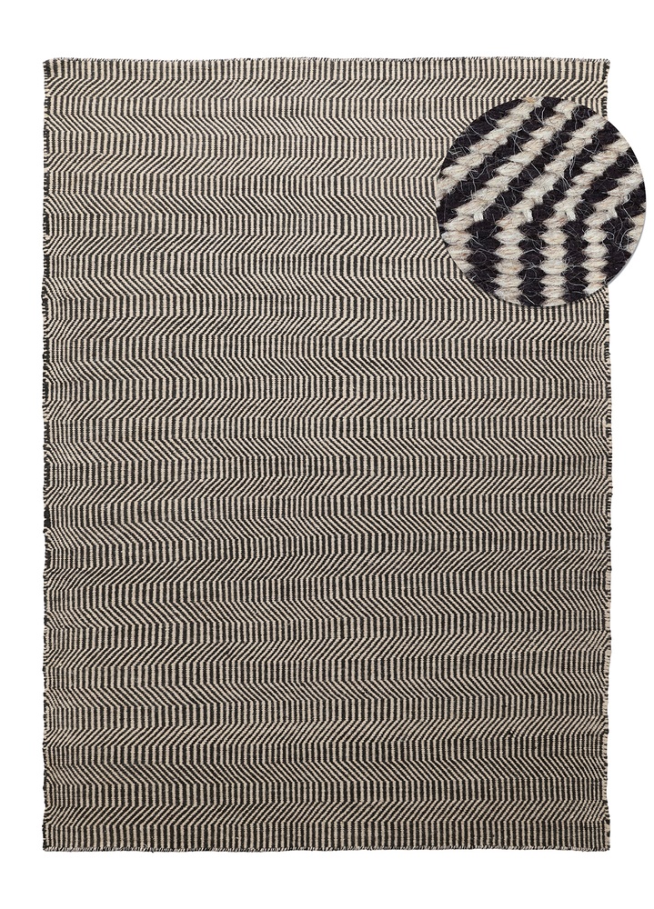 Tappeto in lana 'Larkana' - Beige/nero