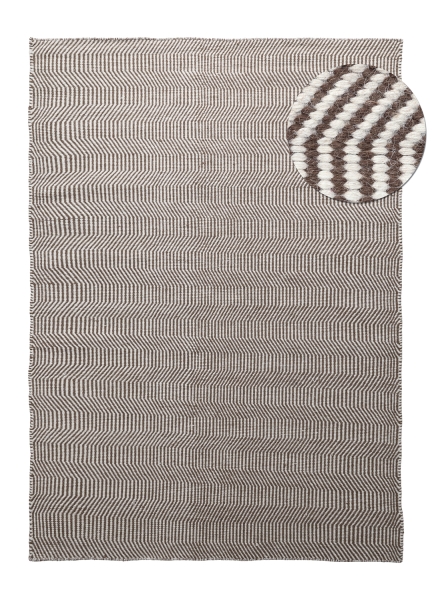 Tappeto di lana 'Larkana' - Marrone/bianco