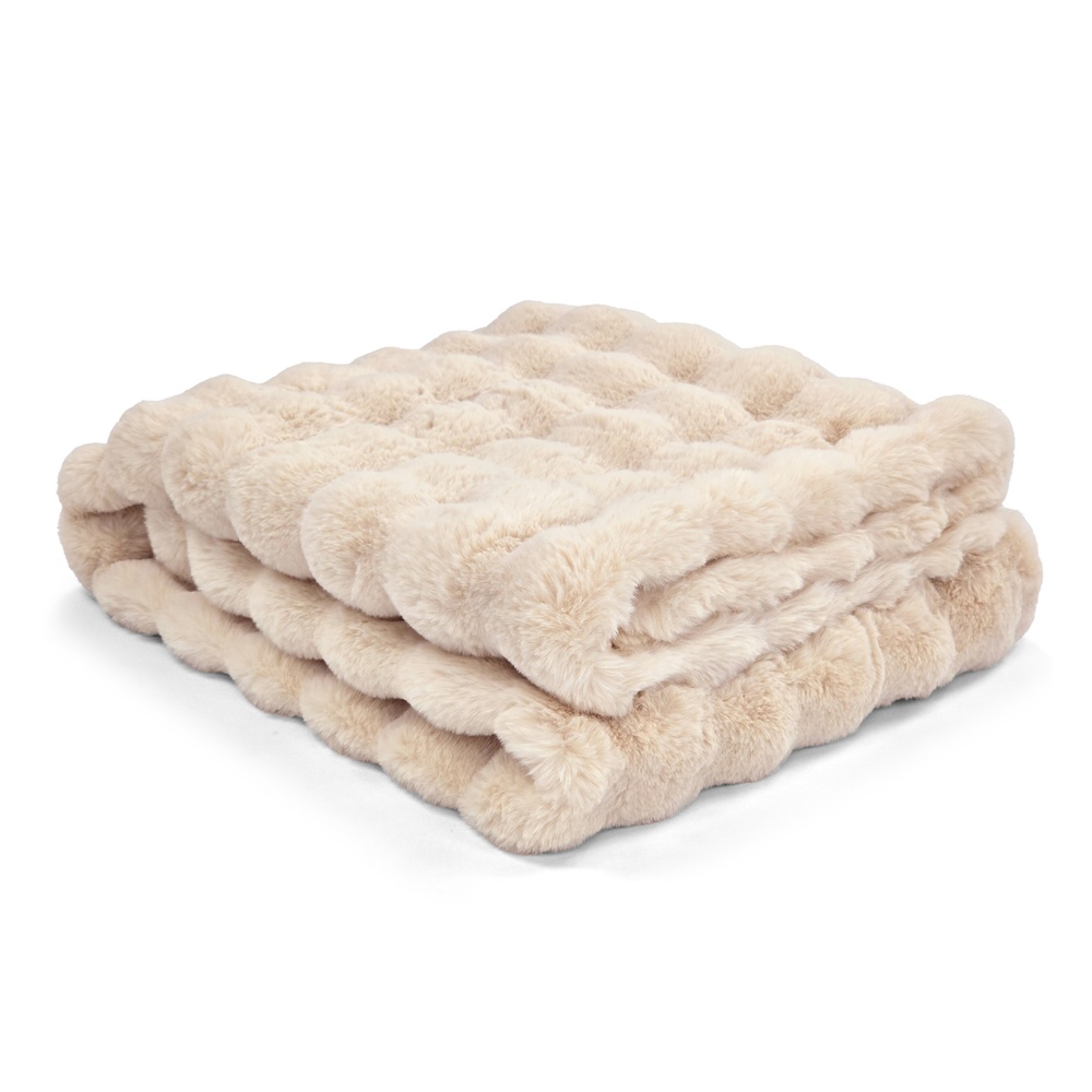 Coperta 'Aranga Bubble Throw' 130x170cm - Beige