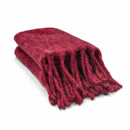 Plaid 'Samantha' 130x170cm - Rosso scuro