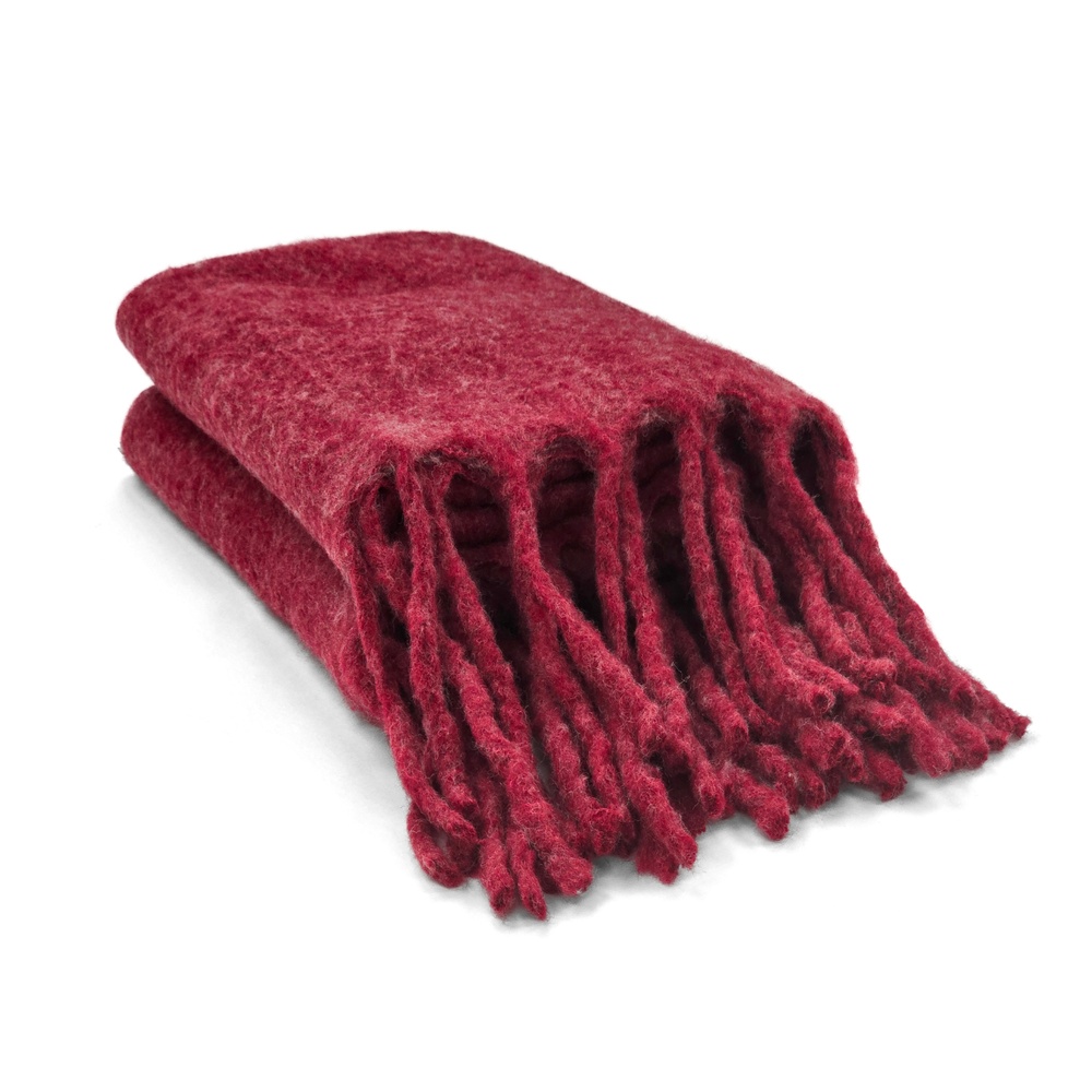 Plaid 'Samantha' 130x170cm - Rosso scuro