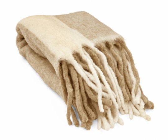 Plaid 'Beatriz Stripe' 130x170cm - Beige/bianco