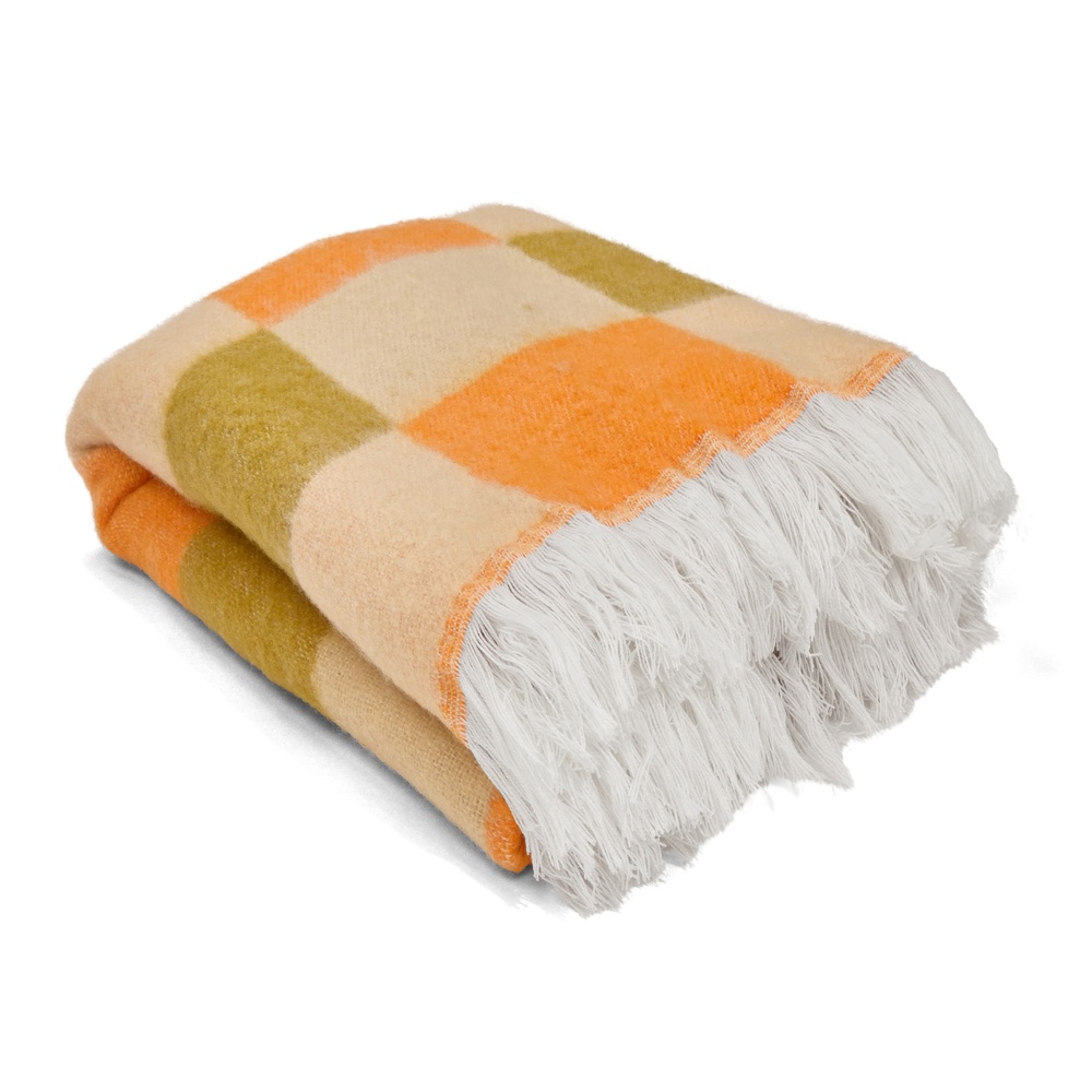 Plaid 'Audrey Check' 130x170cm - Beige/giallo/arancione