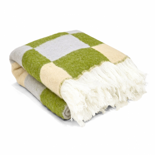 Plaid 'Audrey Check' 130x170cm - Beige/verde/viola