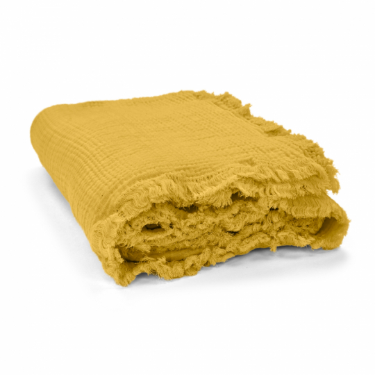 Coperta in mussola 'Dorena' 130x170cm - Giallo