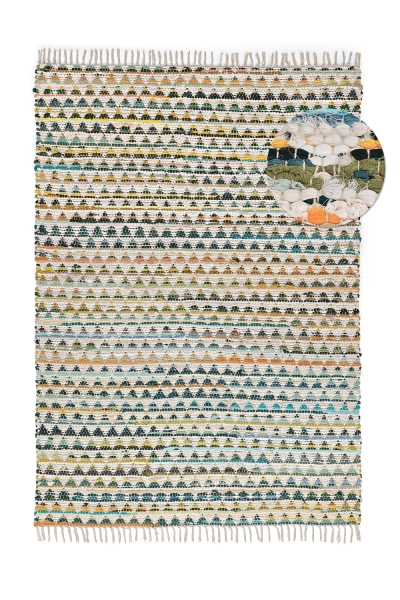 Tappeto di stracci 'Lindby' - Multicolore/giallo