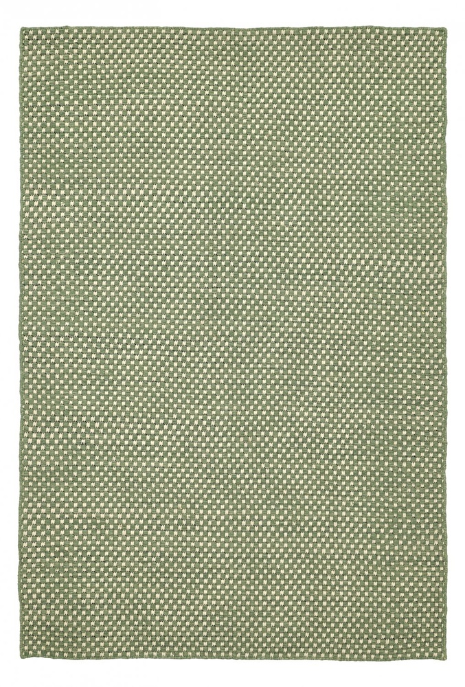 Tappeto di lana 'Ovelia' - Verde/bianco