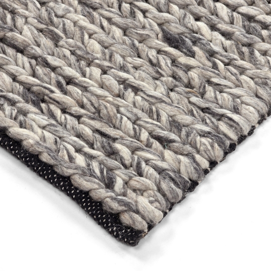 Tappeto di lana 'Talvia Braided Wool' - Grigio scuro
