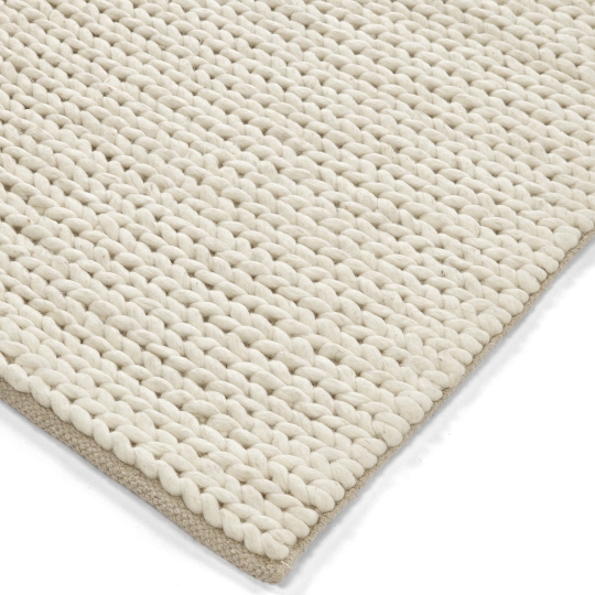 Tappeto di lana 'Talvia Braided Wool' - Bianco