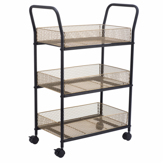 Carrello da cucina 'Nät' - Nero/Legno