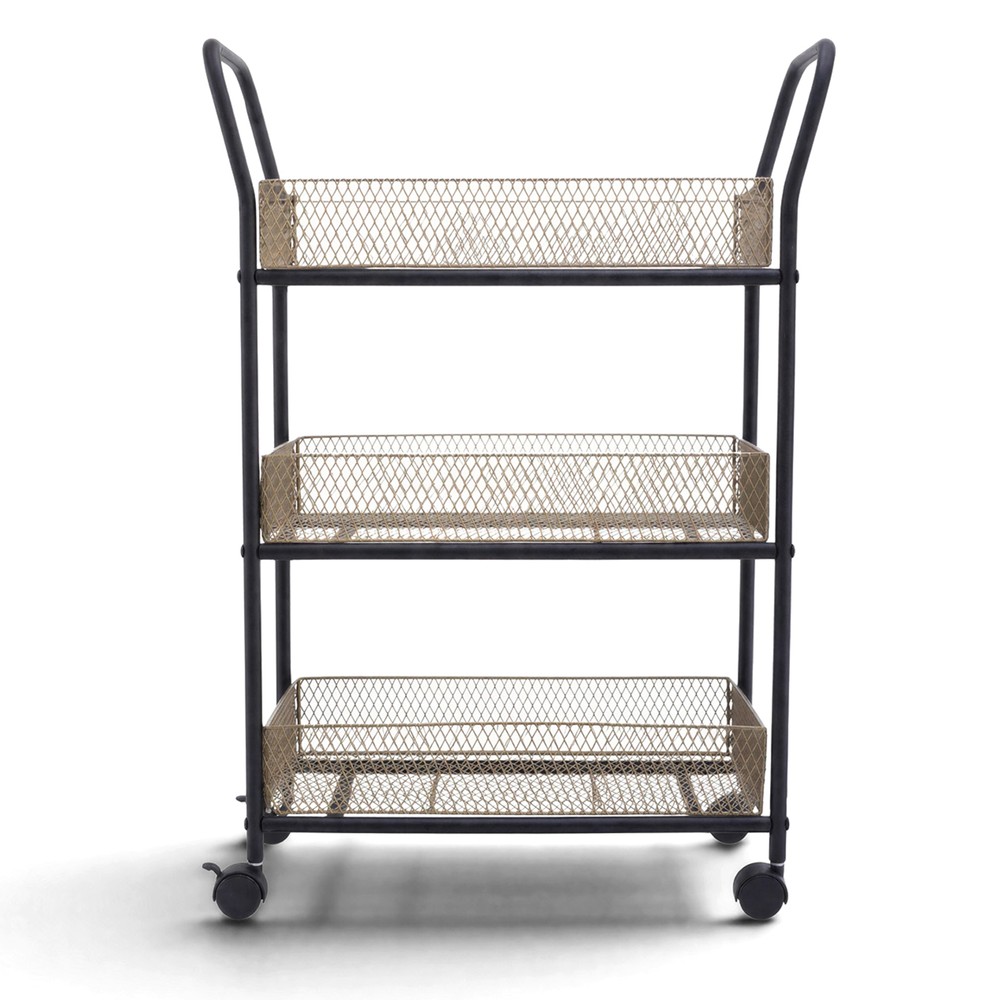 Carrello da cucina 'N&auml;t' - Nero/Legno