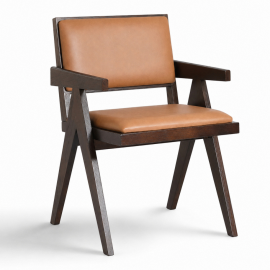 Sedia con braccioli 'Jean' - Rovere marrone/Marrone