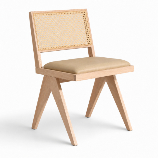 Sedia 'Jean' - Rovere sbiancato/Beige