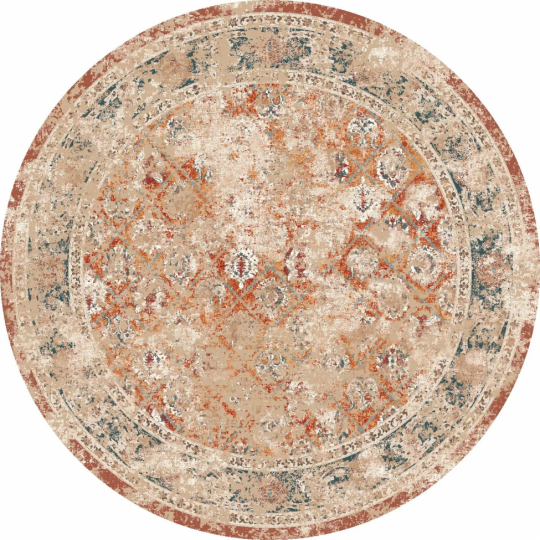 Tappeto rotondo 'Douz' 200cm - Rosso/Multi
