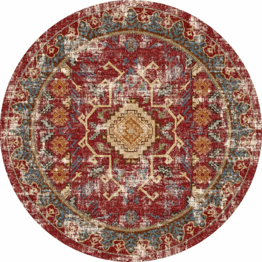 Tappeto rotondo 'Idri' 240cm - Rosso/Multi