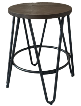 Panca 'Rustic' 45cm - Legno/Acciaio