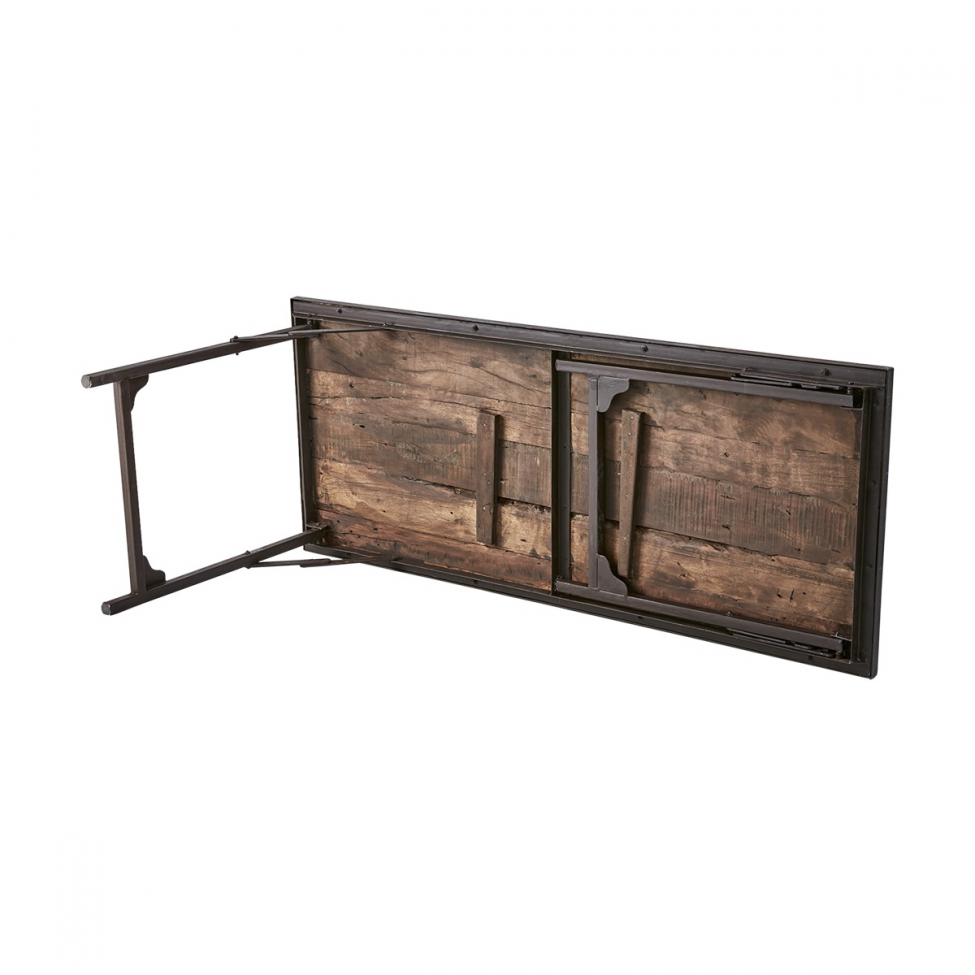 Tavolo pieghevole 'Treasure' 150x62cm - Legno riciclato