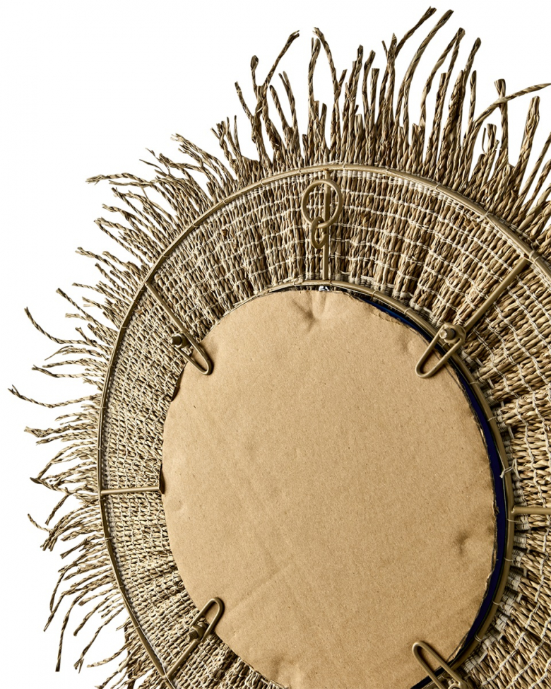 Specchio 'Stina' rotondo 60cm - Naturale