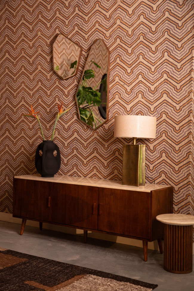 Cassettiera 'Arda' - Noce/travertino