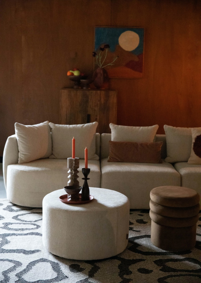 Poggiapiedi 'Rocca' - Beige