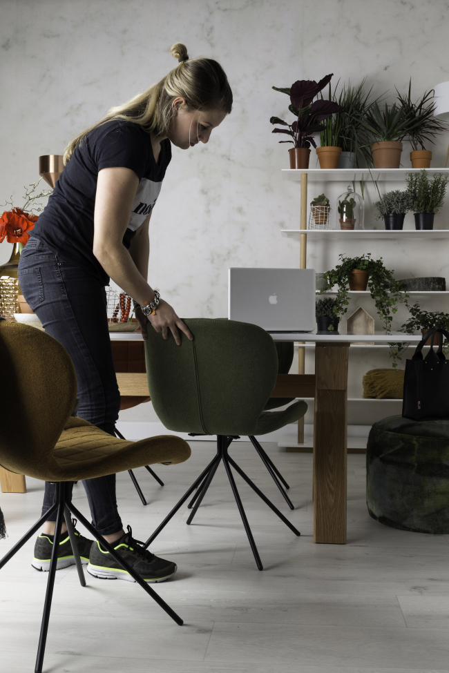 Sedia 'Omg' - Velluto/Verde