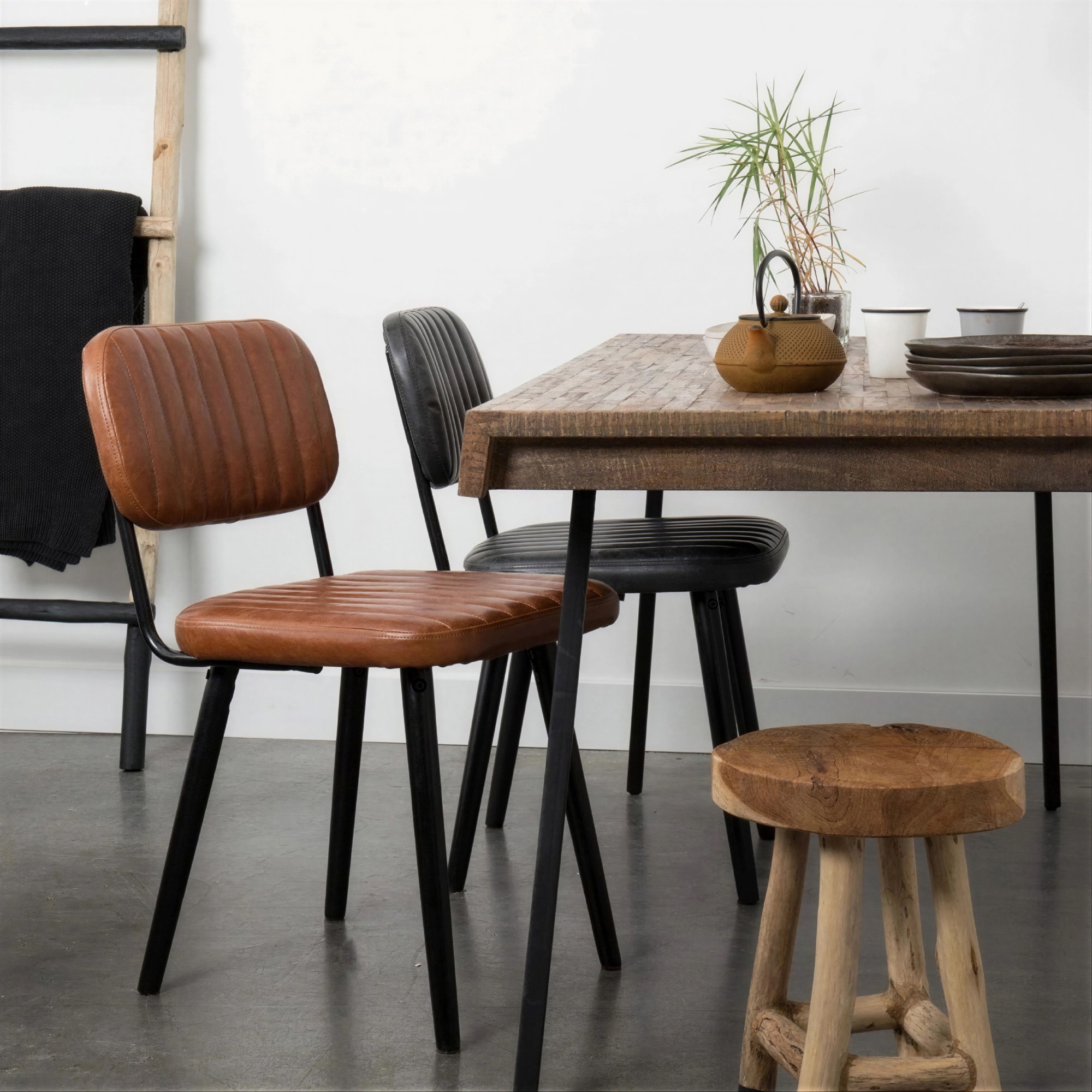 Sedia 'Jake' - Vintage/Marrone