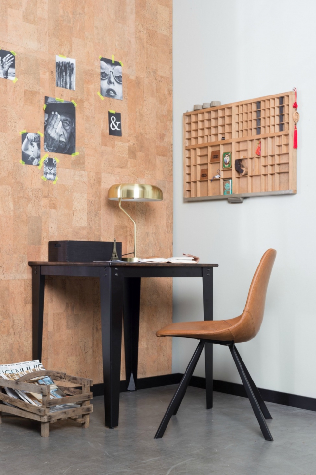 Sedia 'Franky' - Cognac/Acciaio