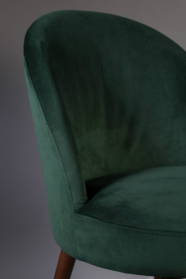 Sedia da pranzo 'Glad' - Velluto/Verde