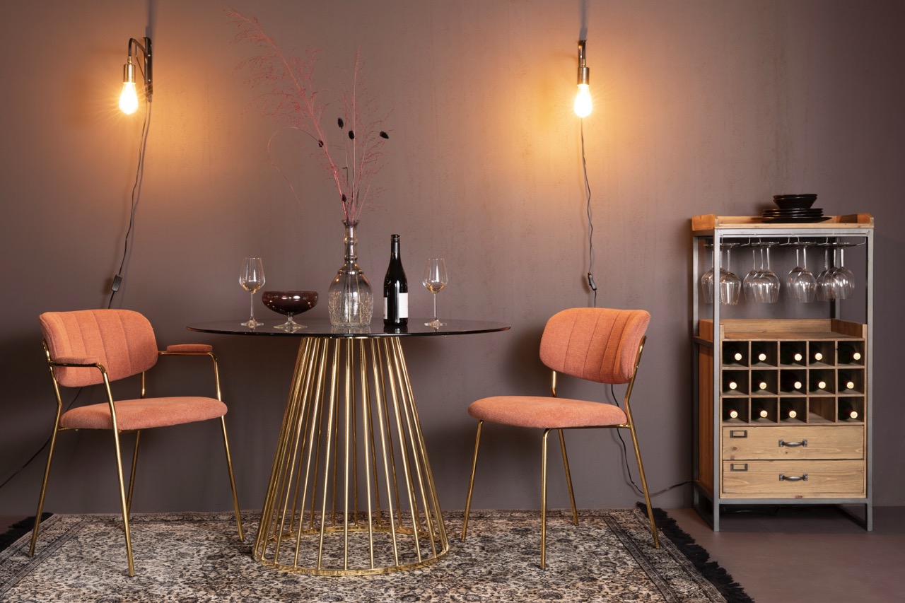 Sedia 'Jolien' -Rosa/Oro