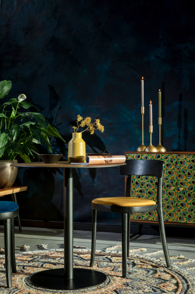 Sedia 'Brandon' - Nero/Ocra