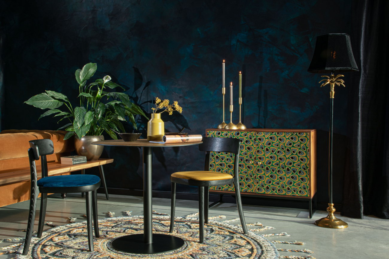 Sedia 'Brandon' - Nero/Ocra