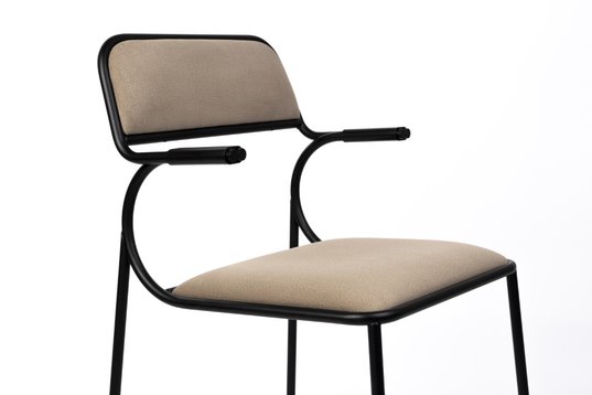 Sedia 'Alba' - Nero/Beige