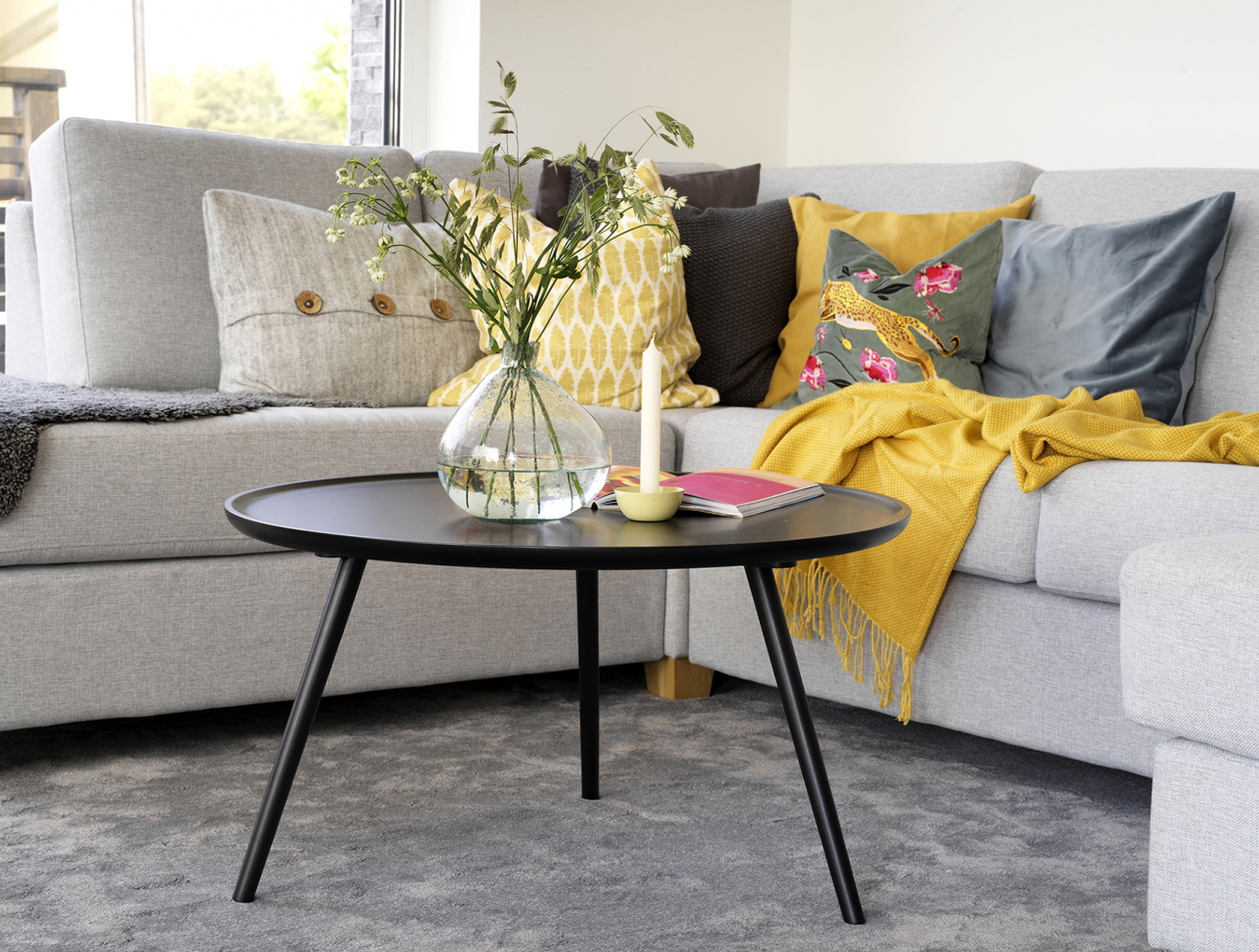 Tavolino 'Daisy' Rotondo 80cm - Nero