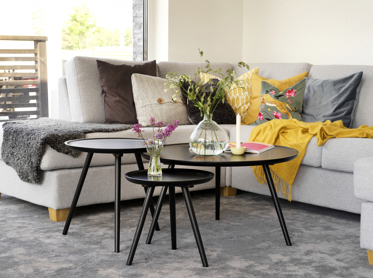 Tavolino 'Daisy' Rotondo 80cm - Nero