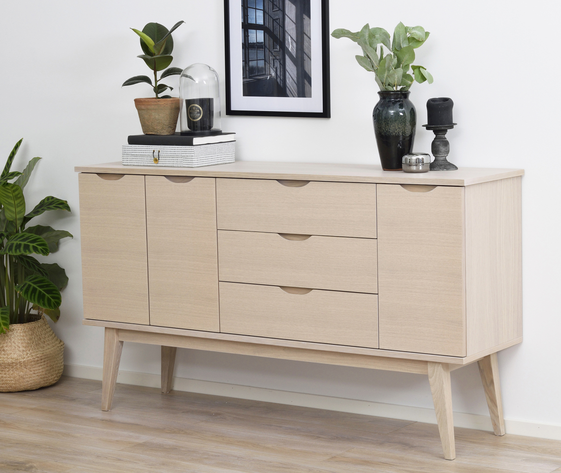 Credenza 'Filippa' 150x85cm - Rovere/Rovere bianco