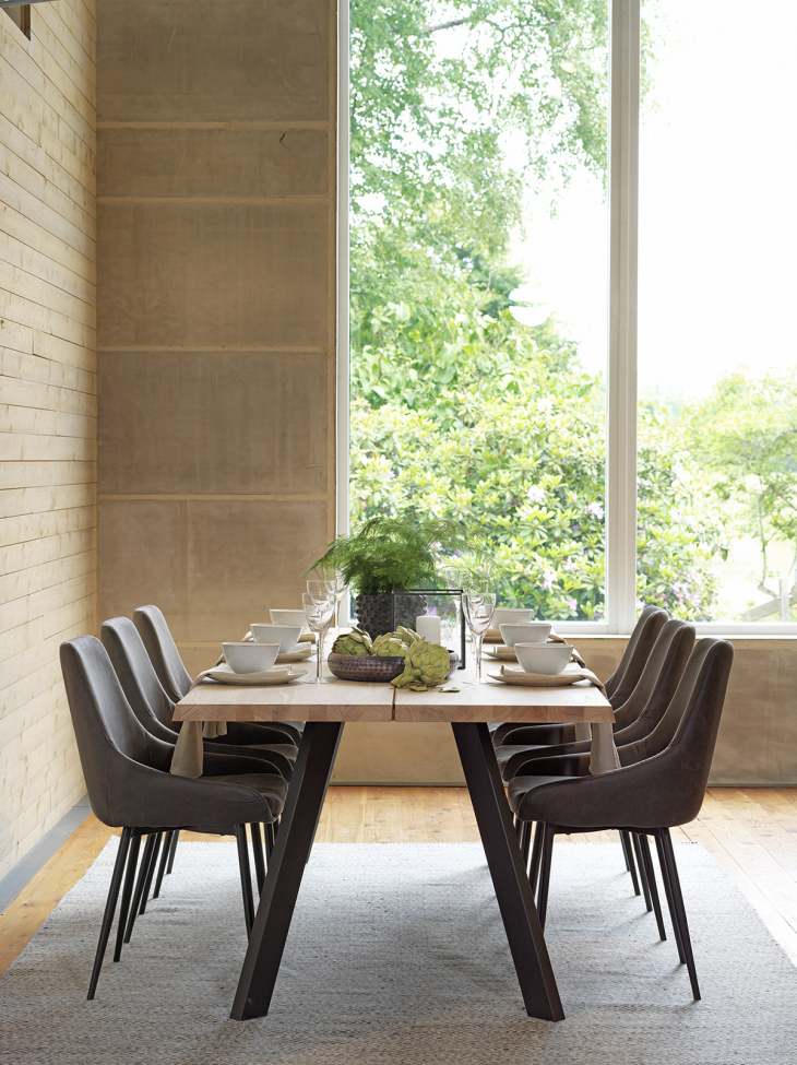 Tavolo da pranzo 'Fred' 240x100cm - Rovere bianco/Nero