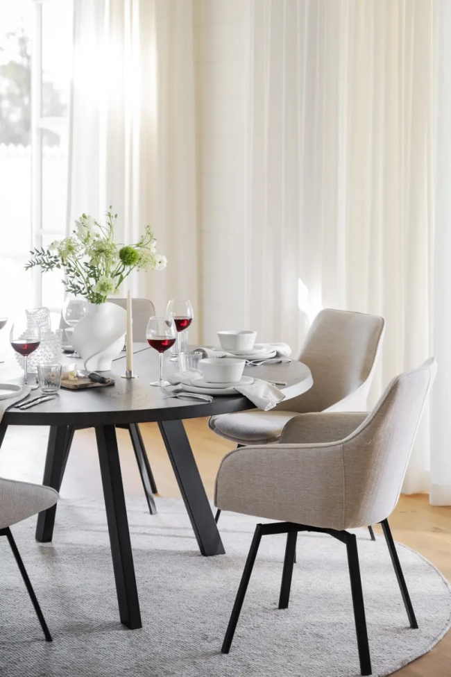 Poltrona 'Alison' - Beige chiaro/nero