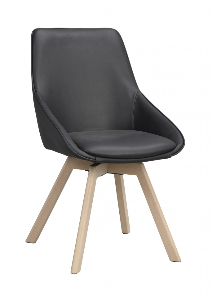 Sedia 'Alison' Pelle - Nero/bianco pigmentato