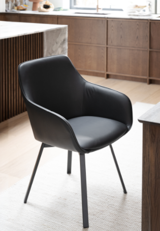 Poltrona 'Alison' in pelle - Nero