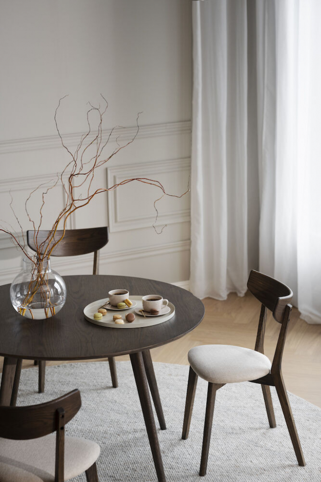 Tavolo da pranzo 'Yumi' Rotondo 115cm - Marrone