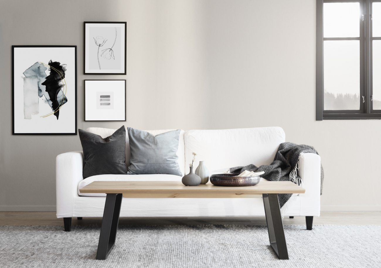 Tavolino 'Melville' 140x65cm - Rovere sbiancato/Nero