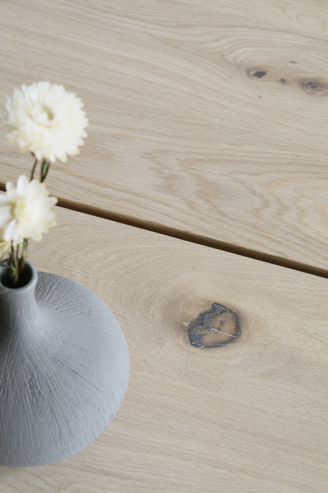 Tavolino 'Melville' 140x65cm - Rovere sbiancato/Nero